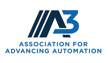Logotipo de la Asociación para el Fomento de la Automatización, en el que aparecen las iniciales «A3» en azul y negro.