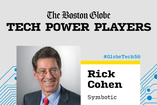 «Tech Power Players» del Boston Globe: retrato de Rick Cohen, de Symbotic, con la etiqueta #GlobeTech50.