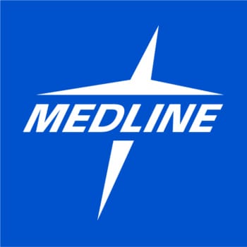 Logo Medline với hình ngôi sao màu trắng cách điệu trên nền xanh.