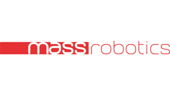 Logo MassRobotics với chữ màu đỏ trên nền trong suốt.